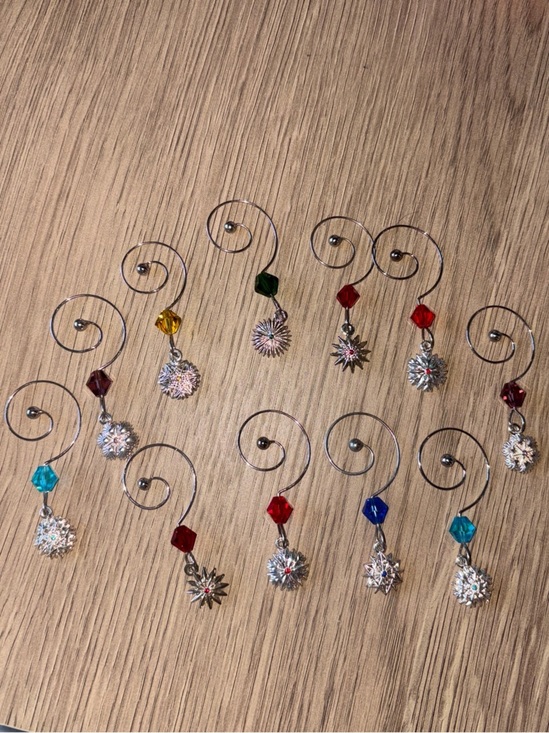 Waterford Crystal Accessories - Waterford Crystal Multicolor Starburst Wine Glass Charms - Set of 11